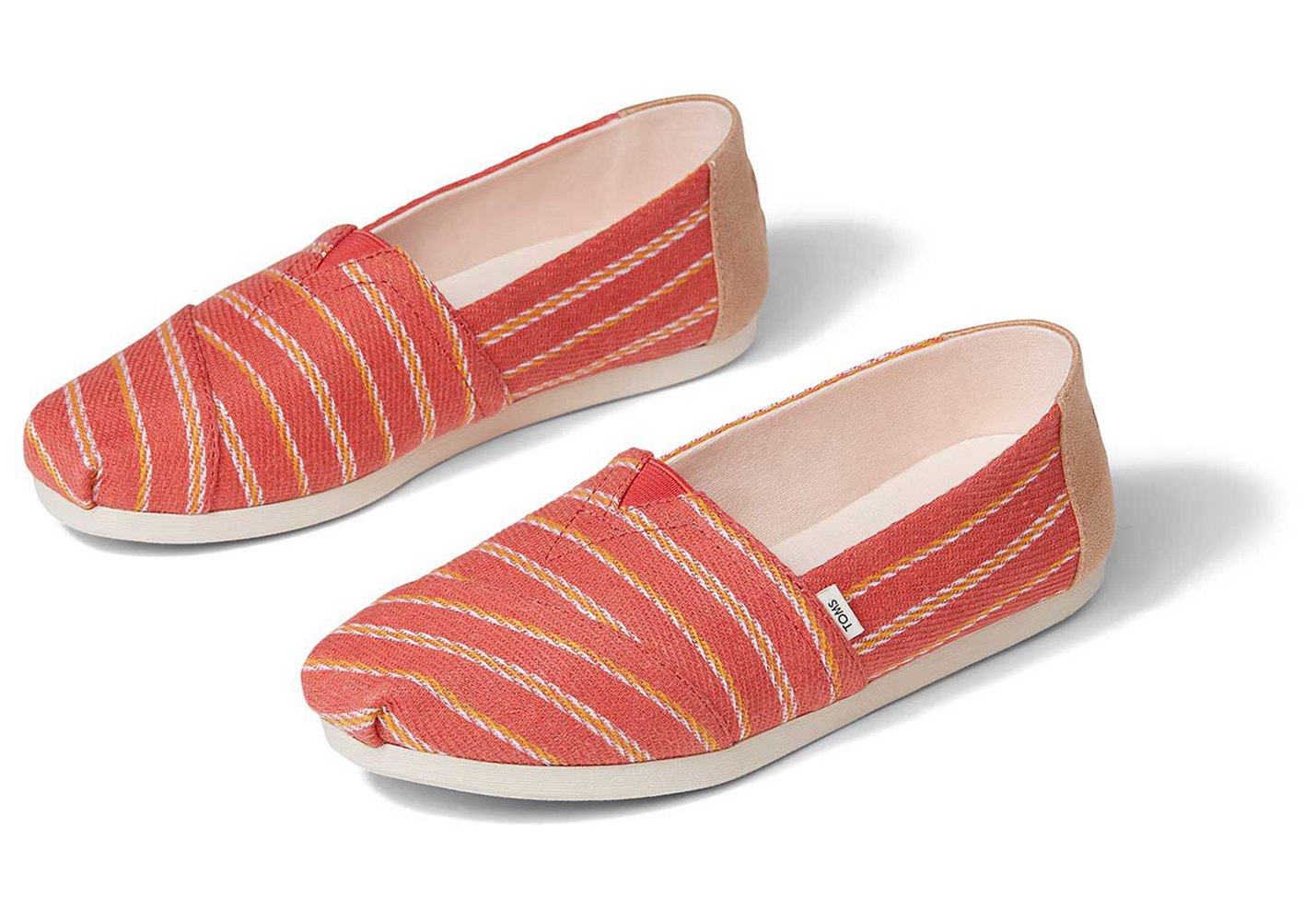 Toms Alpargata Textured Stripe Espadrille Orange - Womens - 23689-XBIA